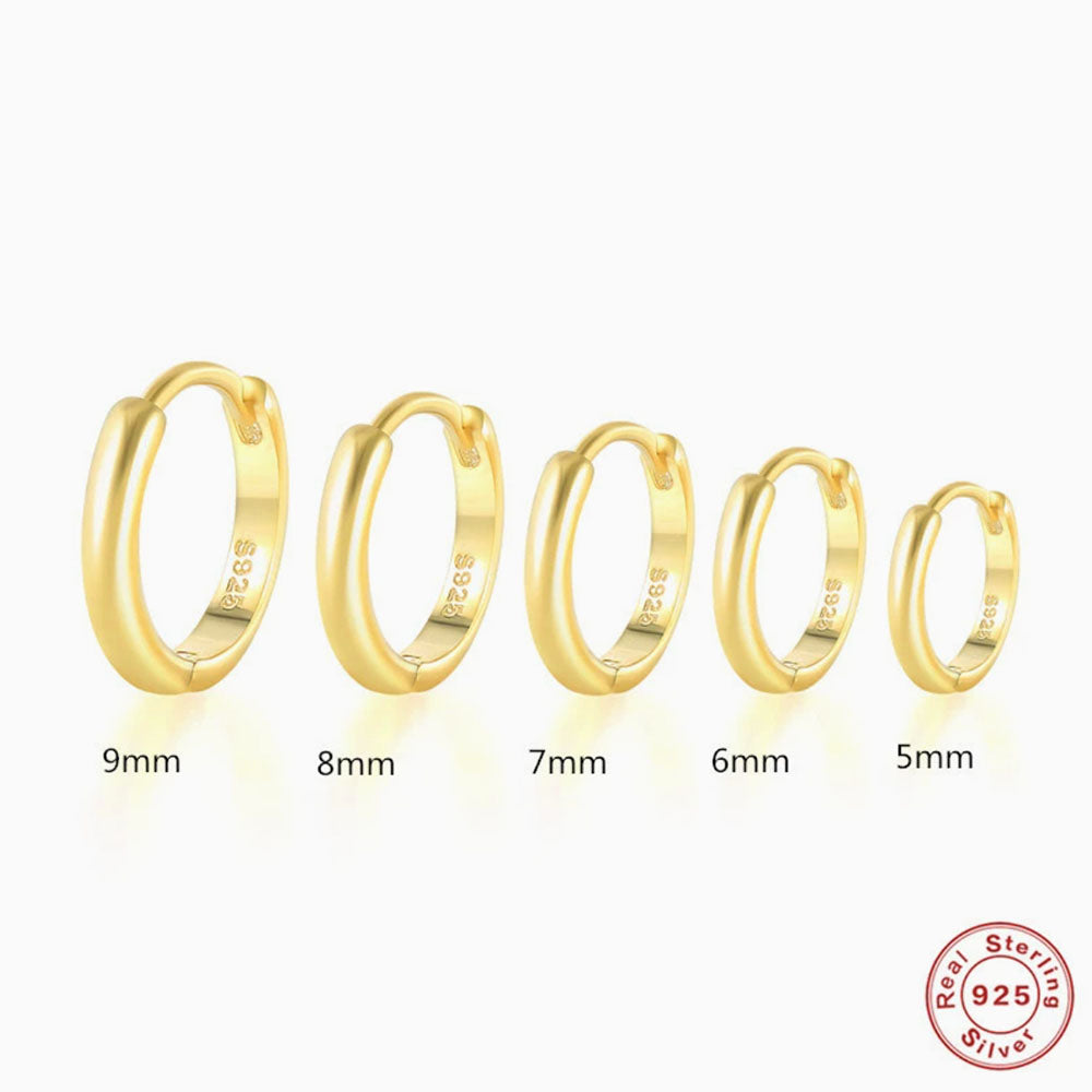 925 Sterling Silver Huggie Hoop Earrings