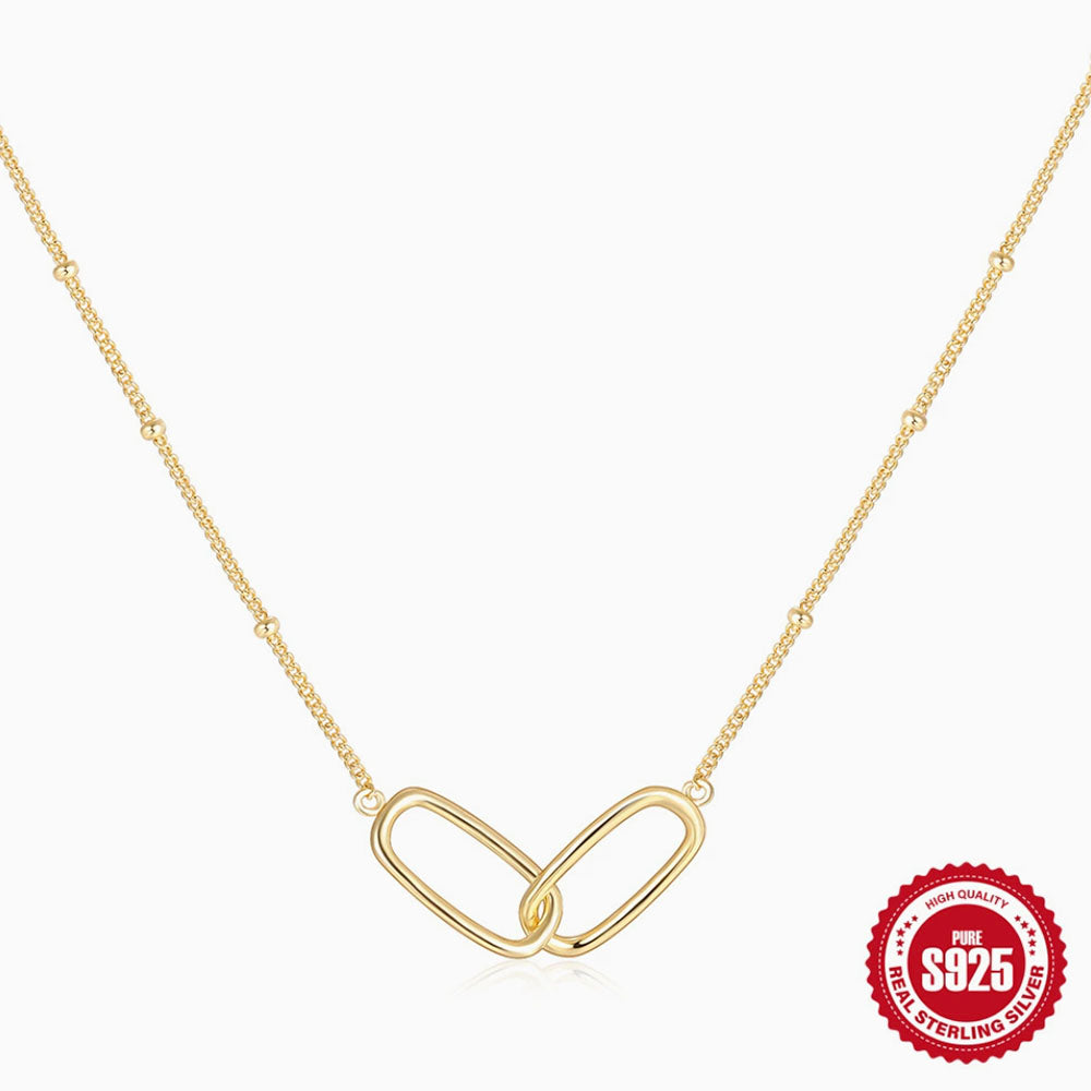 925 Sterling Silver Paperclip Knot Necklace