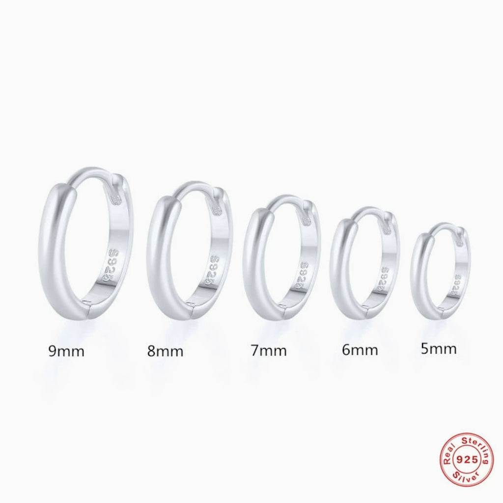 925 Sterling Silver Huggie Hoop Earrings