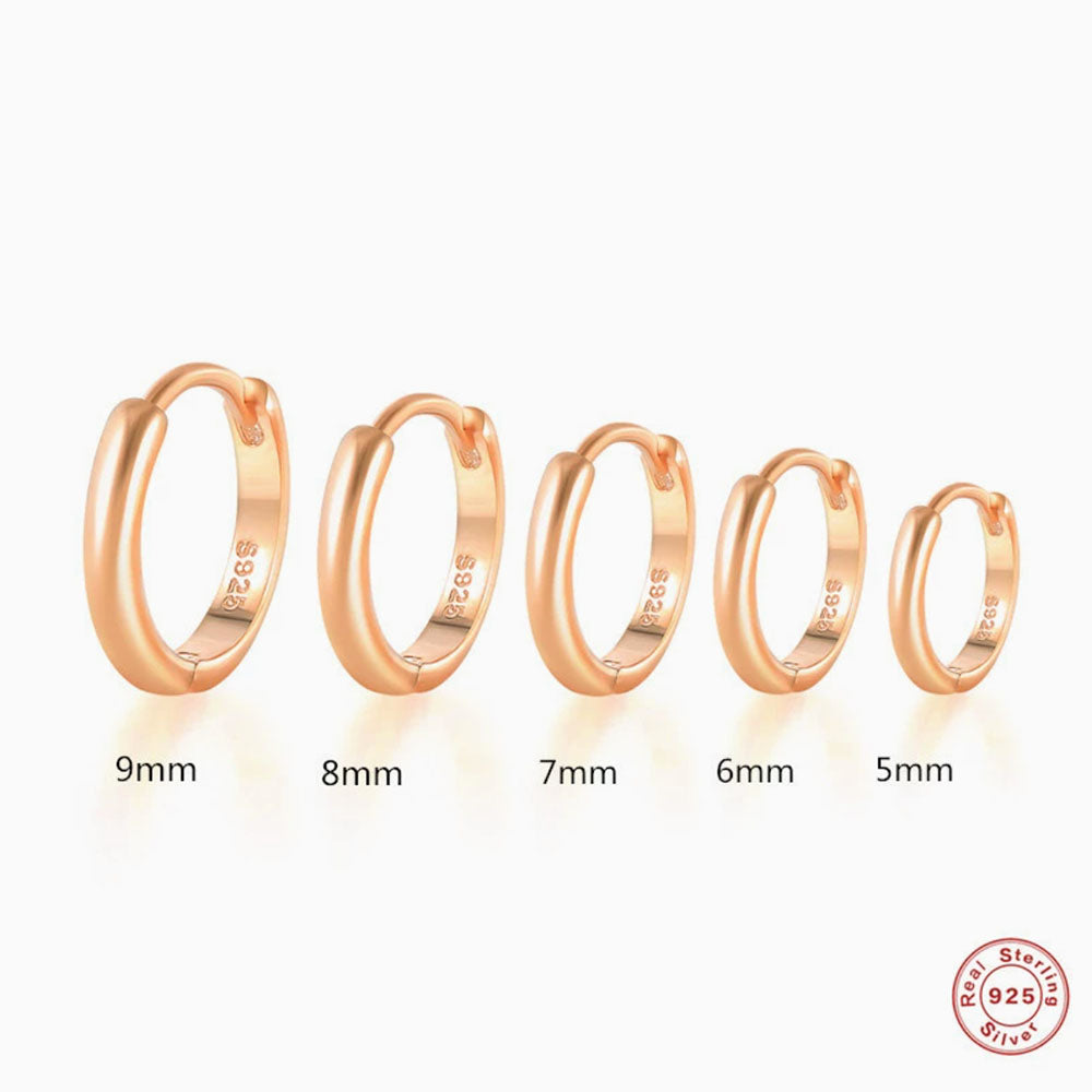 925 Sterling Silver Huggie Hoop Earrings