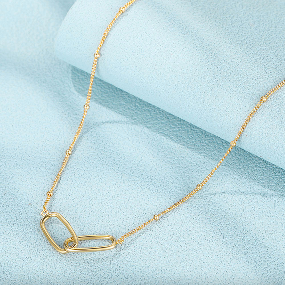 925 Sterling Silver Paperclip Knot Necklace