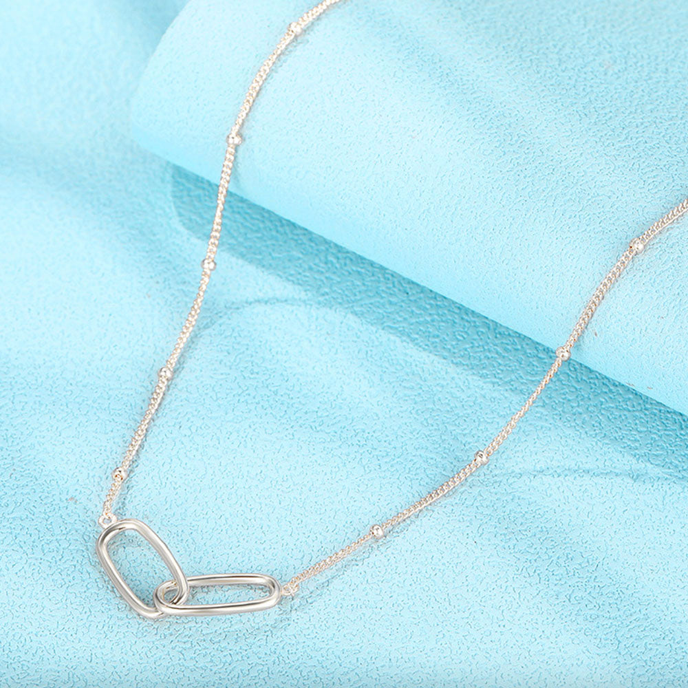 925 Sterling Silver Paperclip Knot Necklace