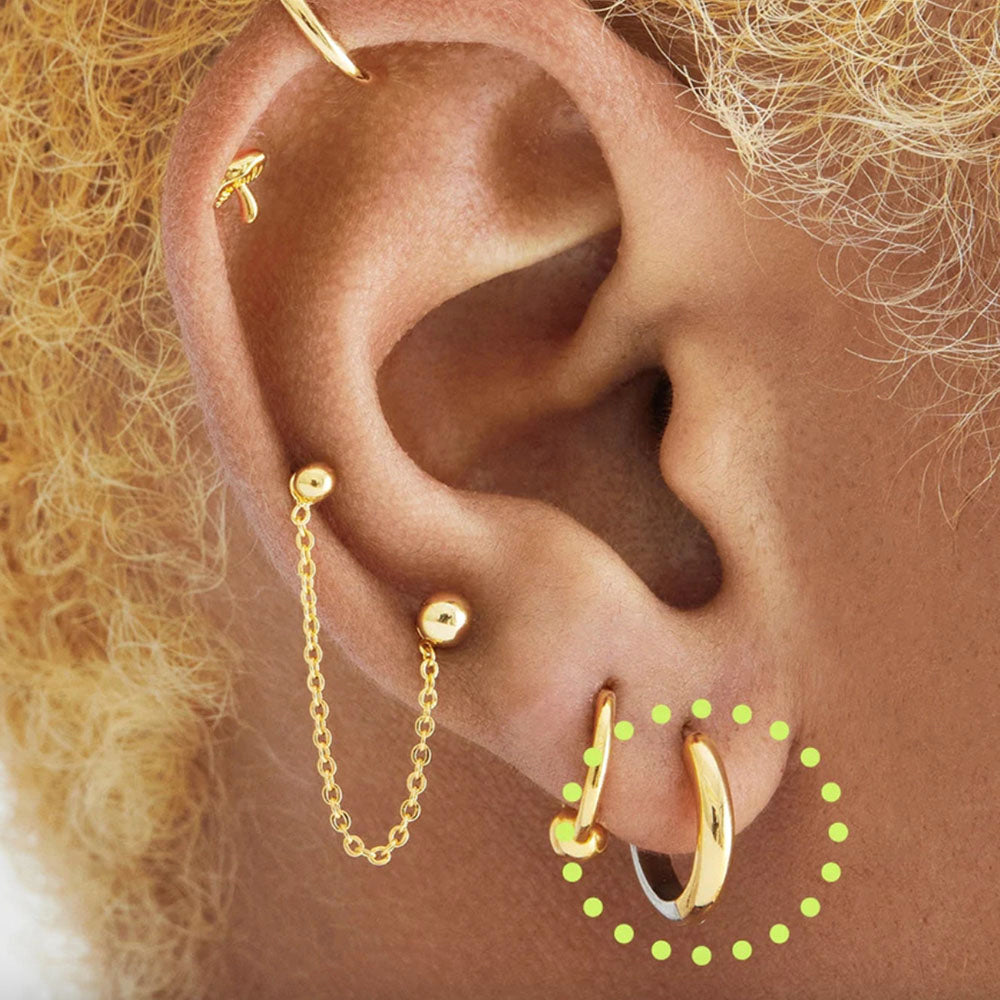 925 Sterling Silver Two-Tone Huggie Hoop Earrings