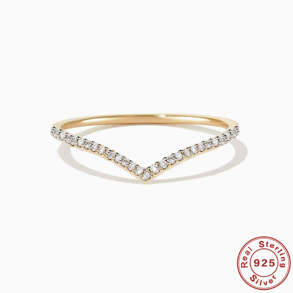 Dainty Gold Plated 925 Silver Moissanite Ring