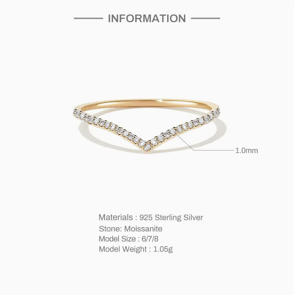 Dainty Gold Plated 925 Silver Moissanite Ring
