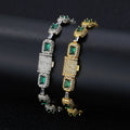 Emerald Cut Green CZ Tennis Bracelet – Iced Out Statement Link