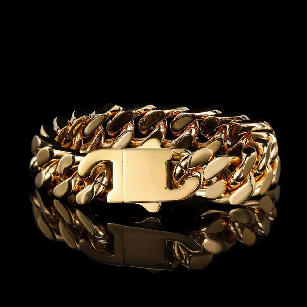 Flat Cuban Link Bracelet for Men | Stainless Steel 5mm-15mm