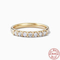 Gold Plated Sterling Silver Moissanite Band Ring
