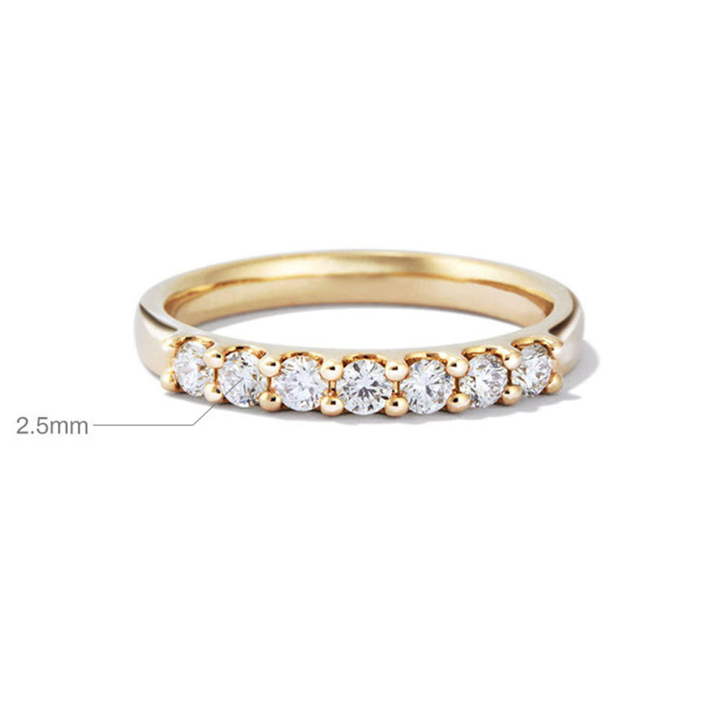 Gold Plated Sterling Silver Moissanite Band Ring