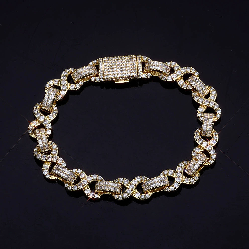 Iced Baguette Cuban Link Bracelet for Men – CZ Pavé Hip Hop Chain