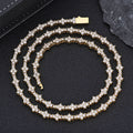 Iced Flower Tennis Chain Necklace – CZ Cluster Link