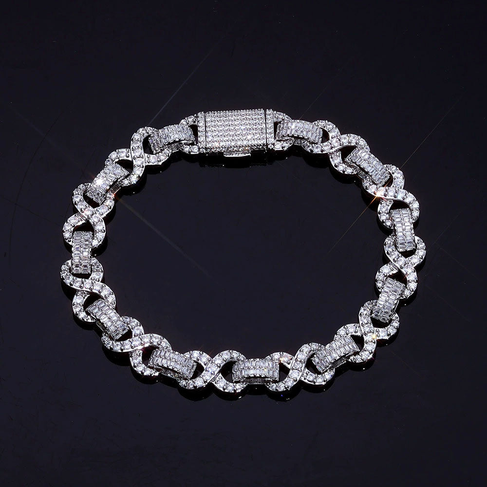 Iced Baguette Cuban Link Bracelet for Men – CZ Pavé Hip Hop Chain