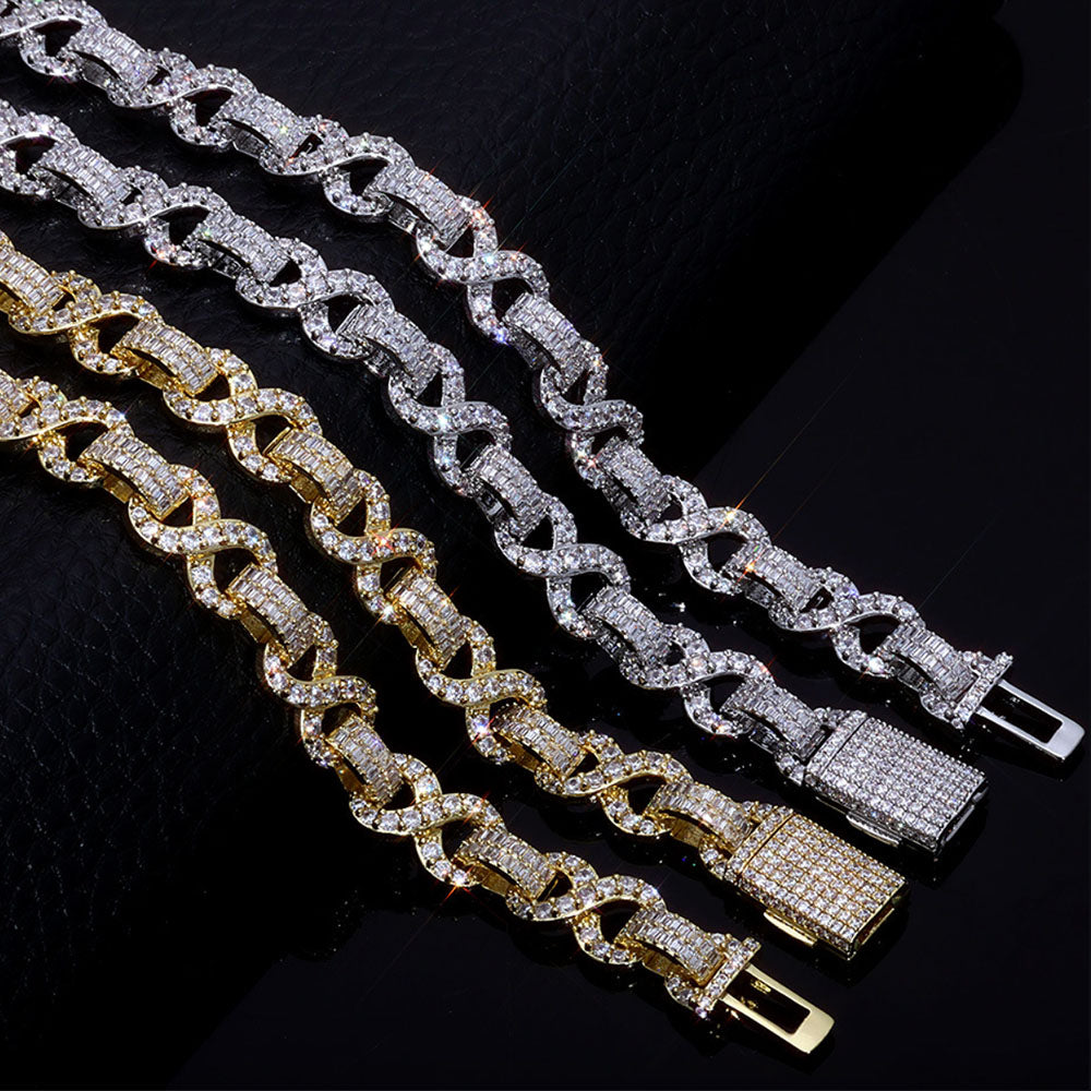 Iced Baguette Cuban Link Bracelet for Men – CZ Pavé Hip Hop Chain