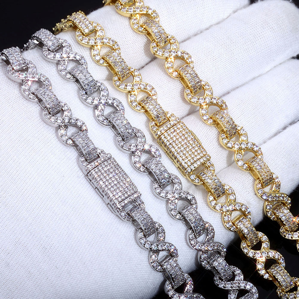 Iced Baguette Cuban Link Bracelet for Men – CZ Pavé Hip Hop Chain