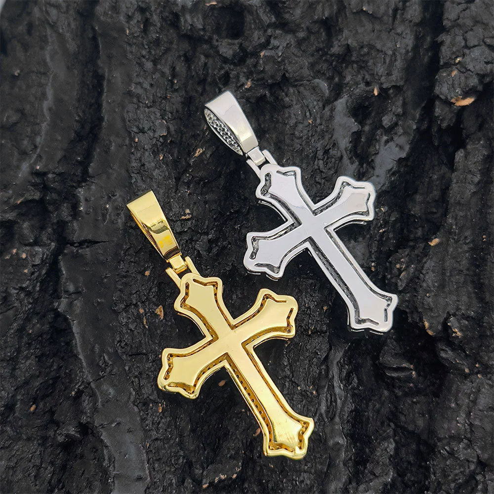 Iced Cross Necklace for Men – CZ Pavé Hip Hop Pendant