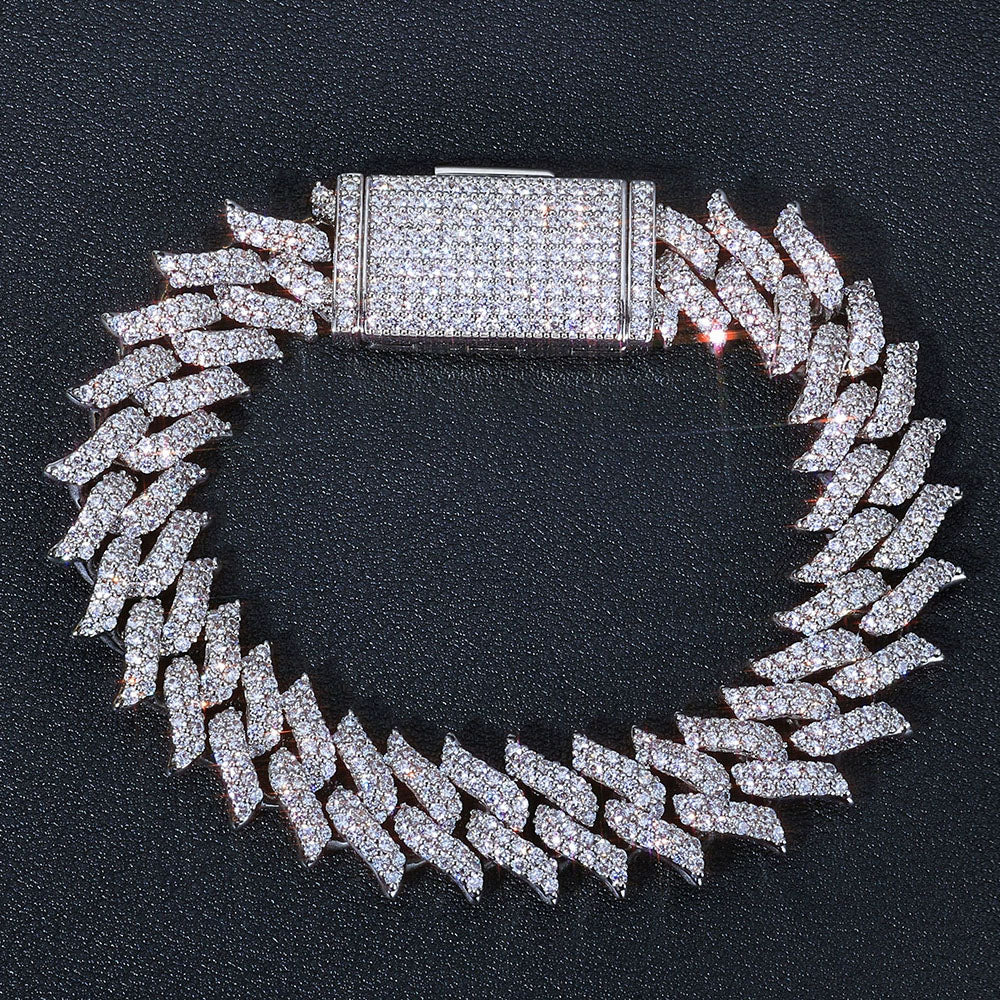 Iced Fire Flame Bracelet for Men – CZ Pavé Hip Hop Chain