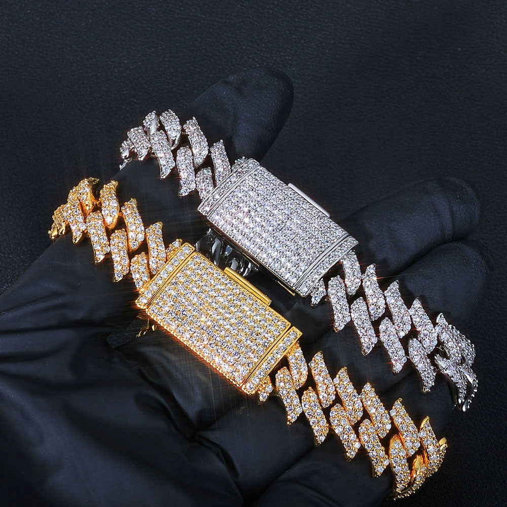 Iced Fire Flame Bracelet for Men – CZ Pavé Hip Hop Chain