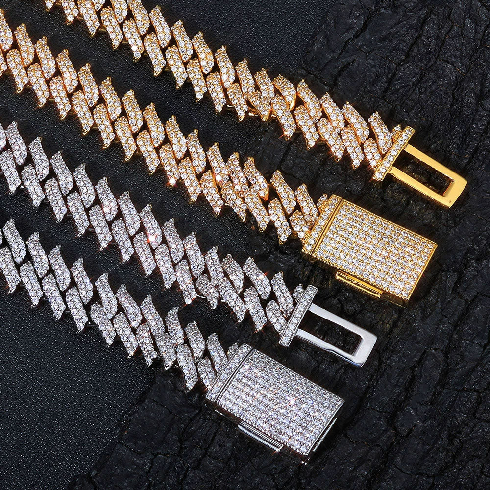Iced Fire Flame Bracelet for Men – CZ Pavé Hip Hop Chain