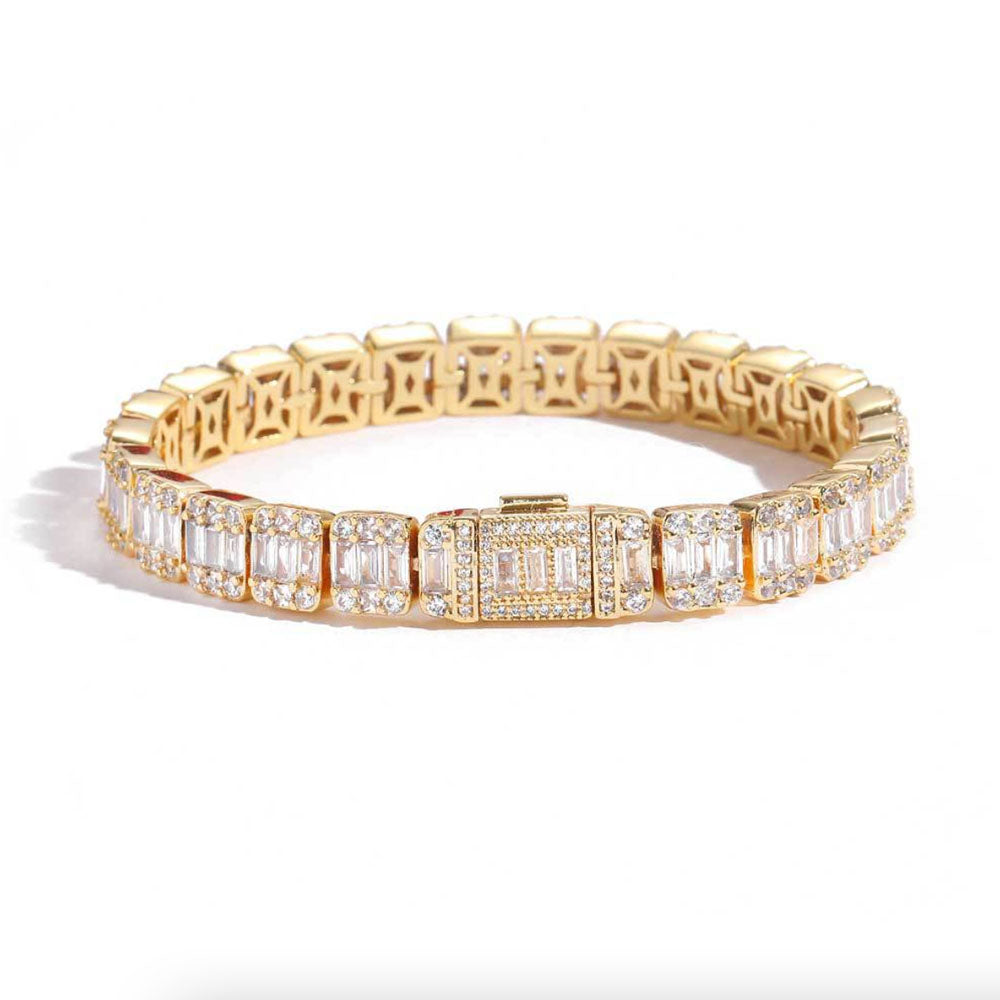 Iced Out Baguette CZ Bracelet for Men | Hip Hop Statement Bracelet