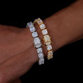 Men’s Cushion Cut Halo Tennis Bracelet – Iced CZ Hip Hop Style