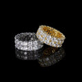 Men’s Double Row CZ Eternity Ring – Iced Round Cut Band