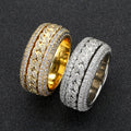 Men’s Iced Cuban Link Spinner Ring – CZ Pavé Statement Band