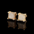 Men’s Iced Square Stud Earrings – CZ Pavé Hip Hop Style