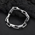 Men’s Rectangular Bar Link Bracelet – Bold Industrial Chain 9mm