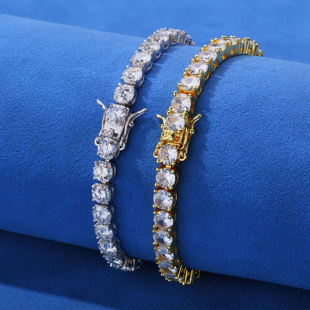 Men’s Round Cut Tennis Bracelet – Iced Out CZ Chain 6mm