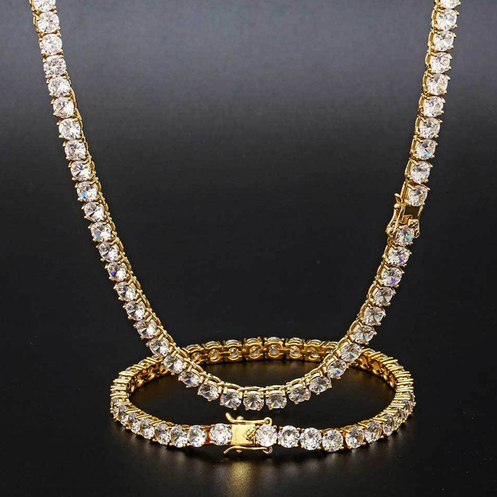 Men’s Round Cut Tennis Chain Necklace – Iced Out CZ 6mm