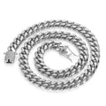 Men’s Stainless Steel Cuban Link Chain | CZ-Inlaid Clasp 6mm-18mm