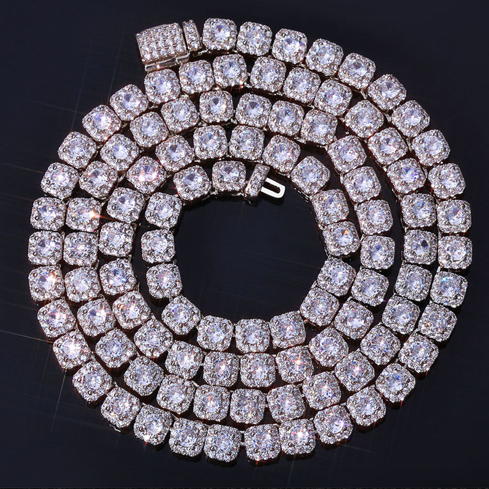 Men’s 5mm Square CZ Tennis Chain Necklace – Iced Hip Hop Style