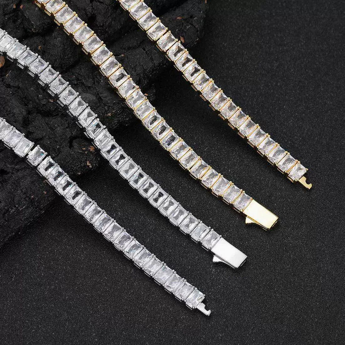 Men’s Baguette CZ Tennis Chain Necklace