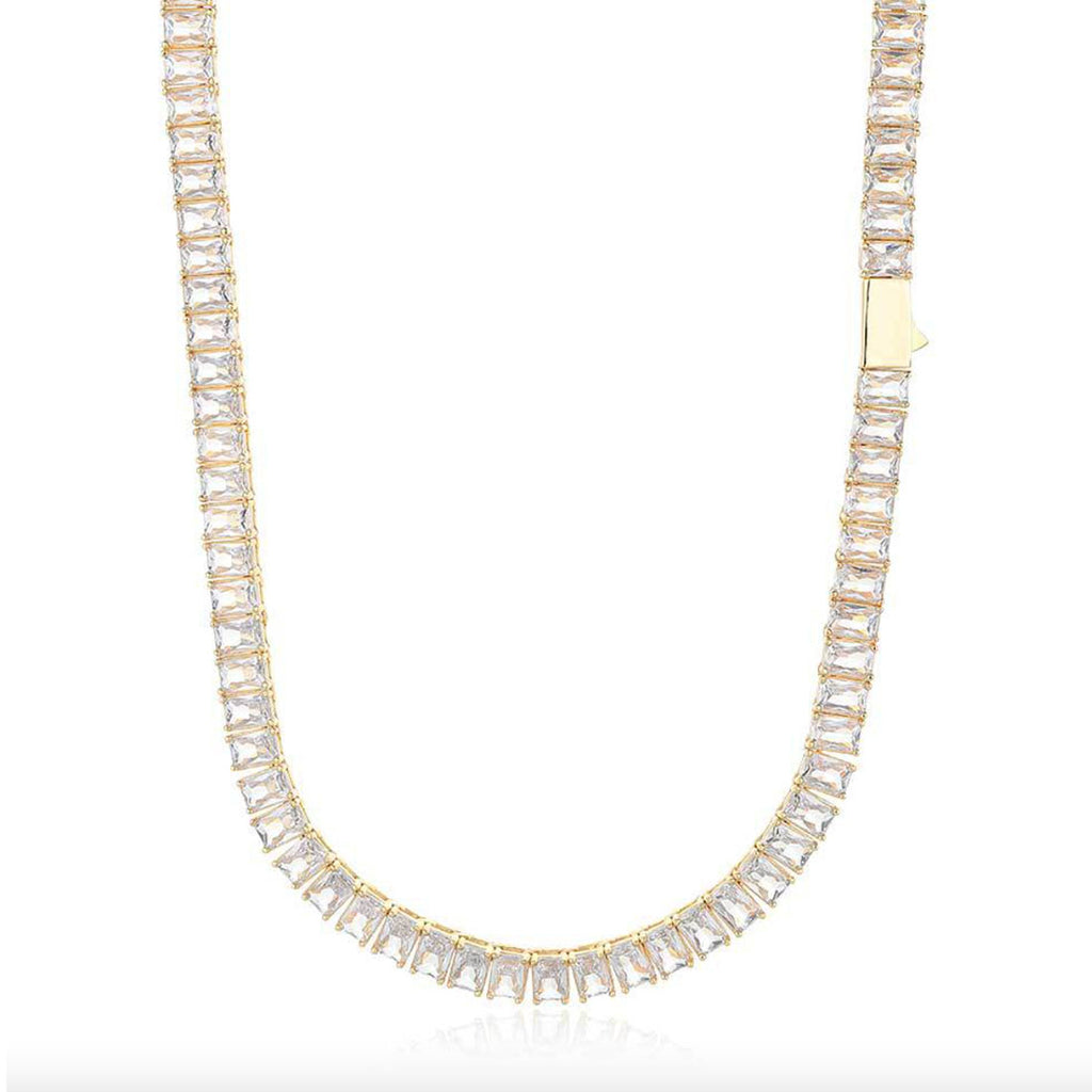 Men’s Baguette CZ Tennis Chain Necklace