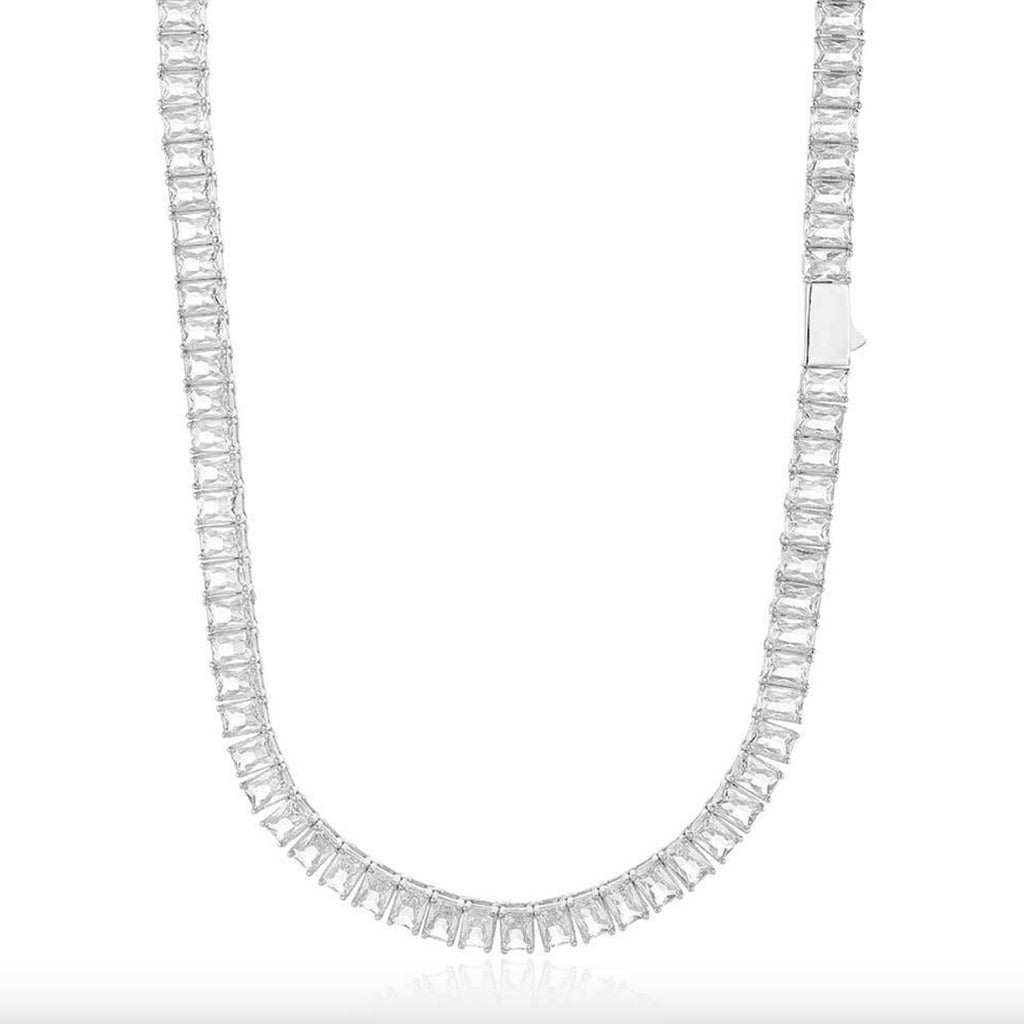 Men’s Baguette CZ Tennis Chain Necklace