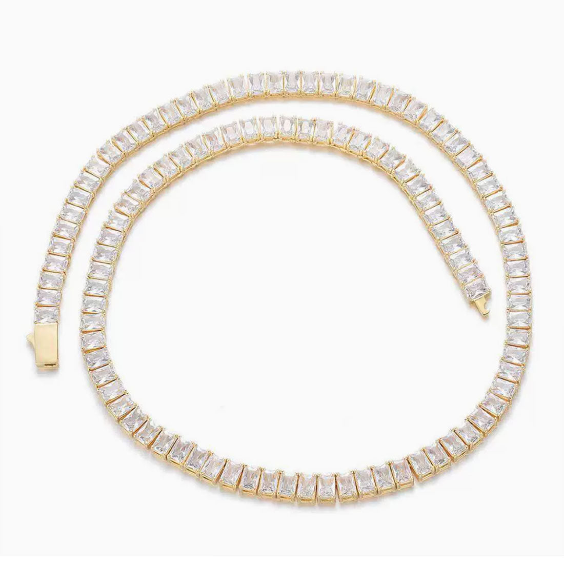 Men’s Baguette CZ Tennis Chain Necklace