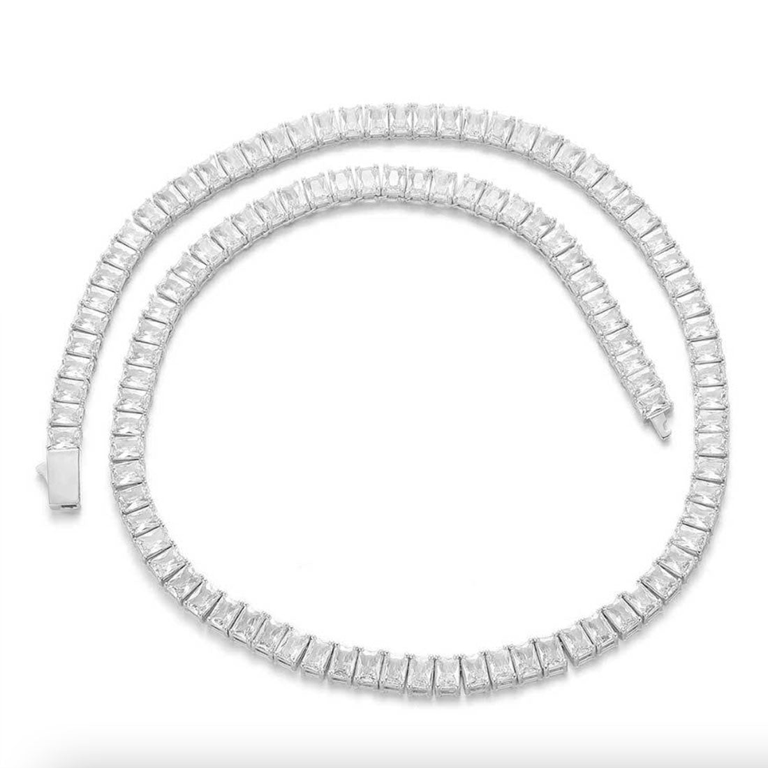 Men’s Baguette CZ Tennis Chain Necklace