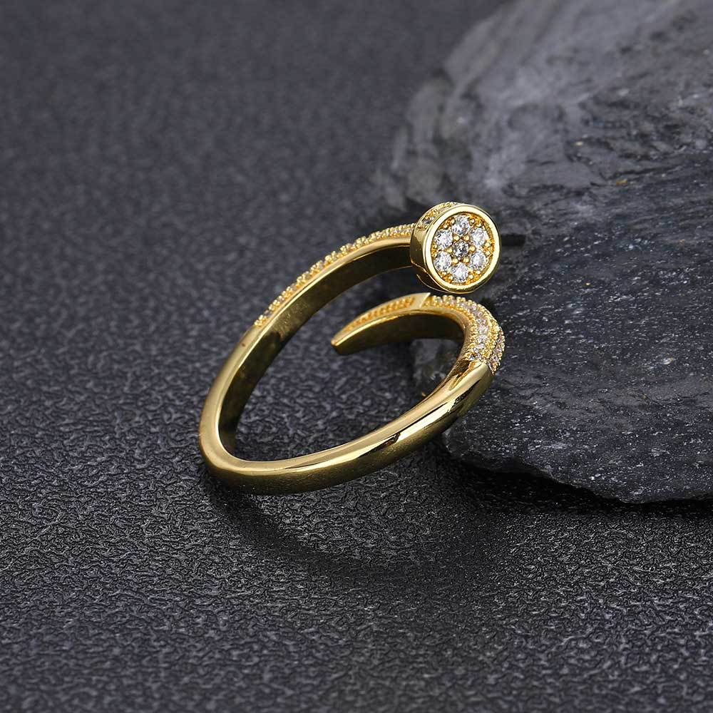 Men’s CZ Pavé Nail Ring – Hip Hop Style