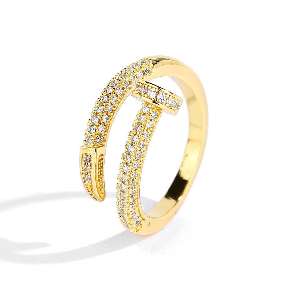 Men’s CZ Pavé Nail Ring – Hip Hop Style