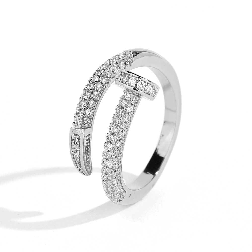 Men’s CZ Pavé Nail Ring – Hip Hop Style