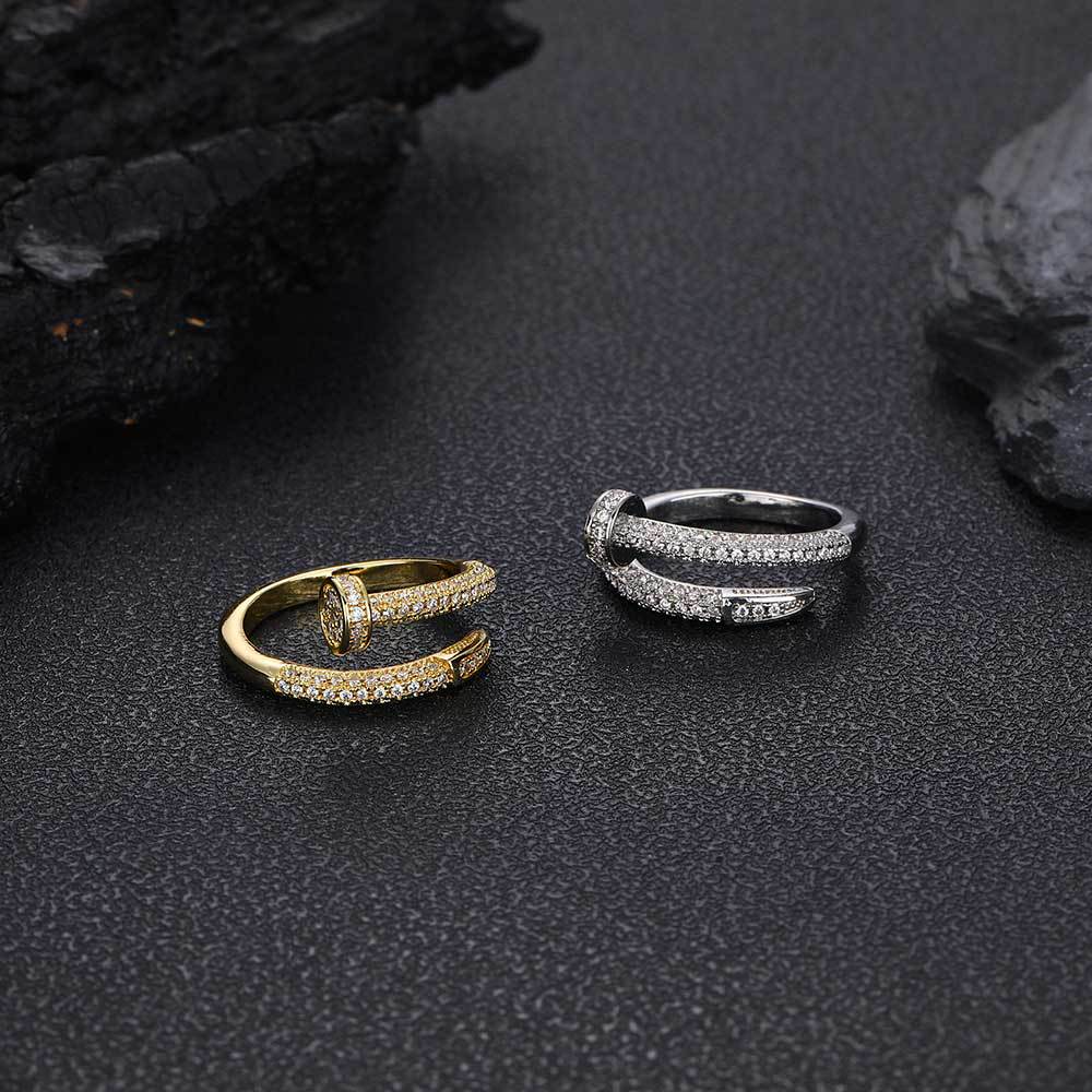 Men’s CZ Pavé Nail Ring – Hip Hop Style