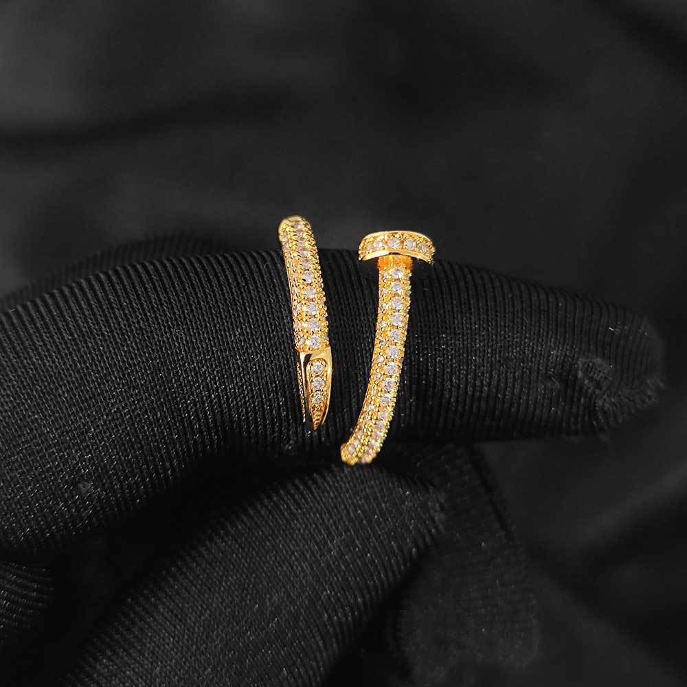 Men’s CZ Pavé Nail Ring – Hip Hop Style