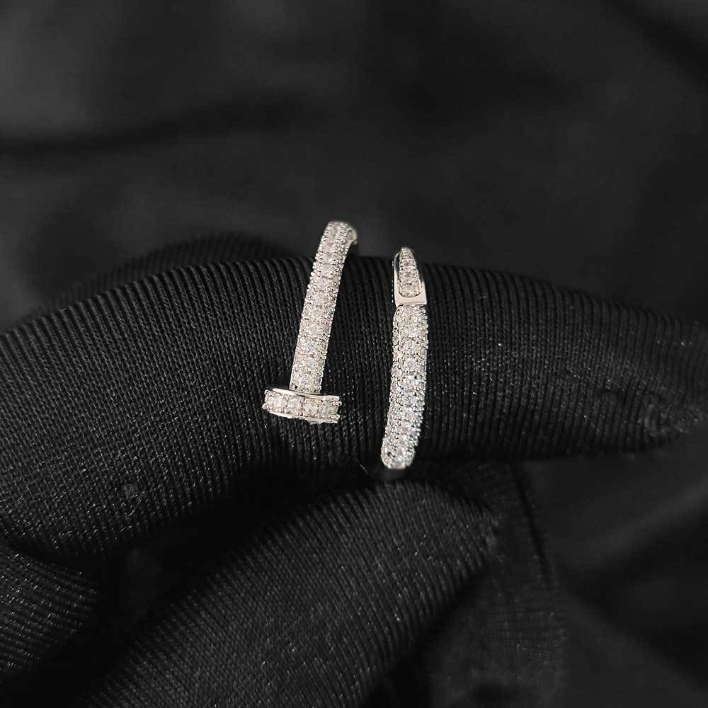 Men’s CZ Pavé Nail Ring – Hip Hop Style