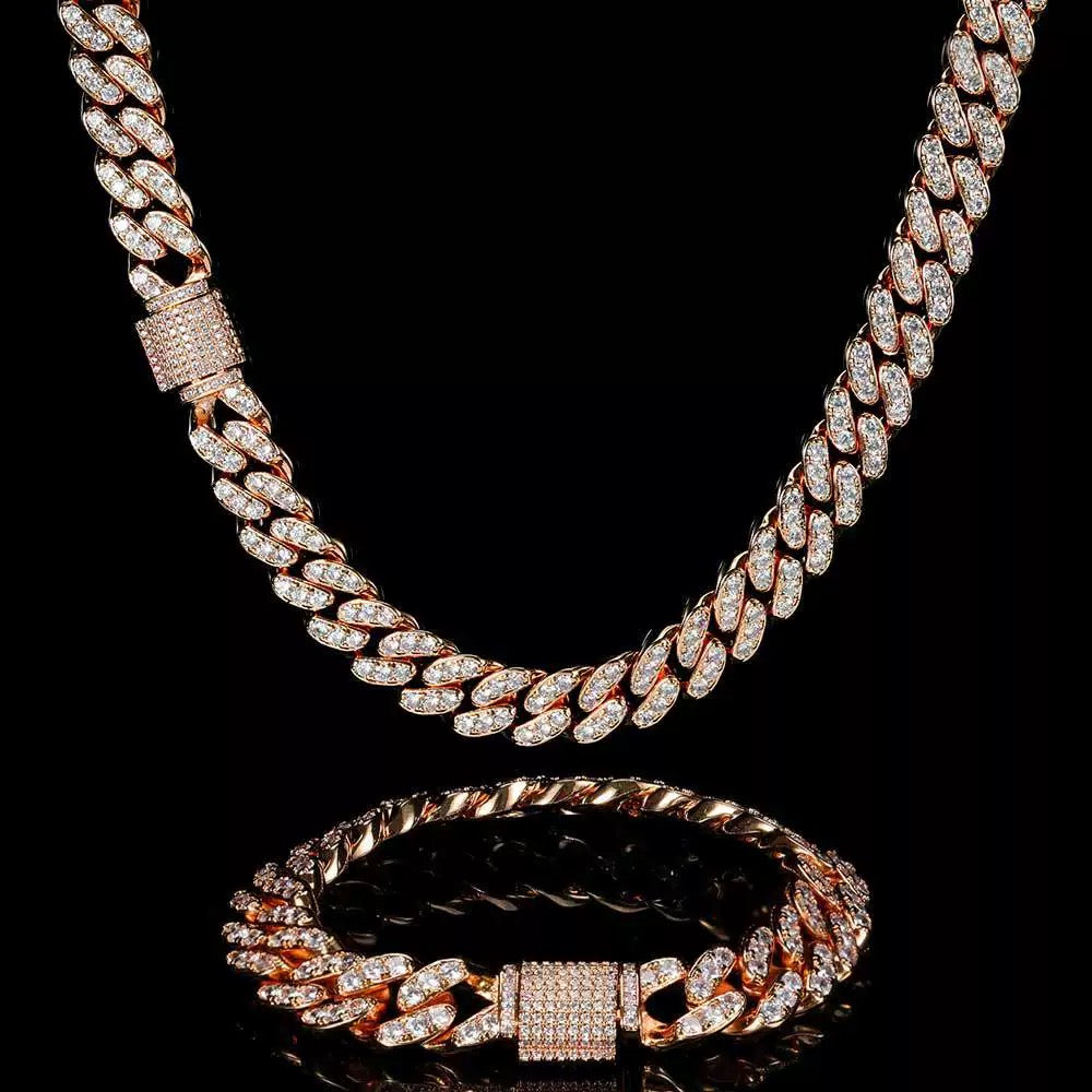 Men’s Full Iced Cuban Link Bracelet – CZ Pavé Hip Hop Style