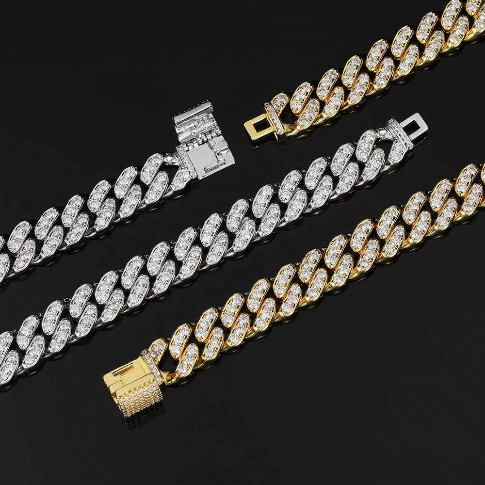 Men’s Full Iced Cuban Link Bracelet – CZ Pavé Hip Hop Style