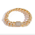 Men’s Full Iced Cuban Link Bracelet – CZ Pavé Hip Hop Style