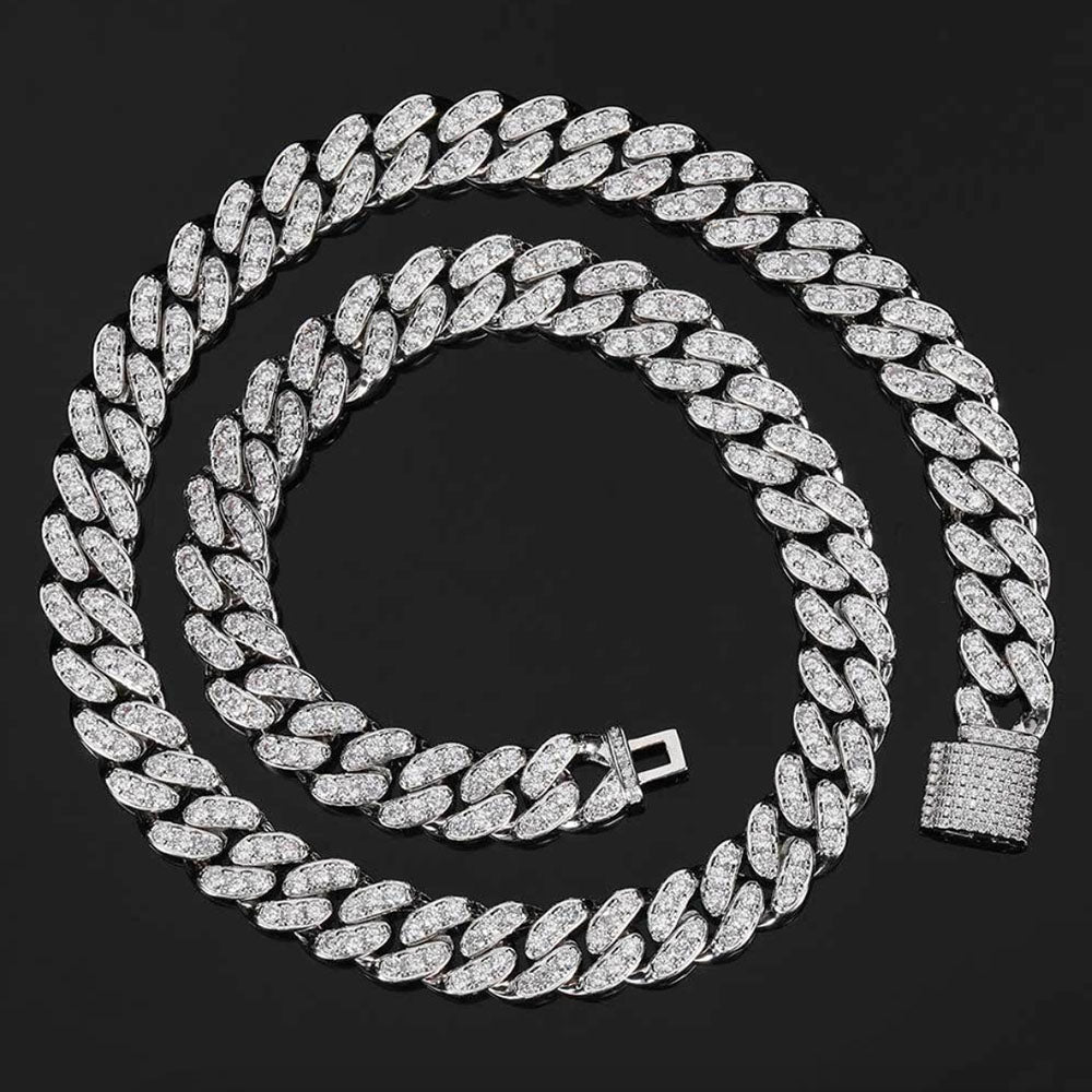 Men’s Full Iced Cuban Link Chain – CZ Pavé Hip Hop Style 12mm