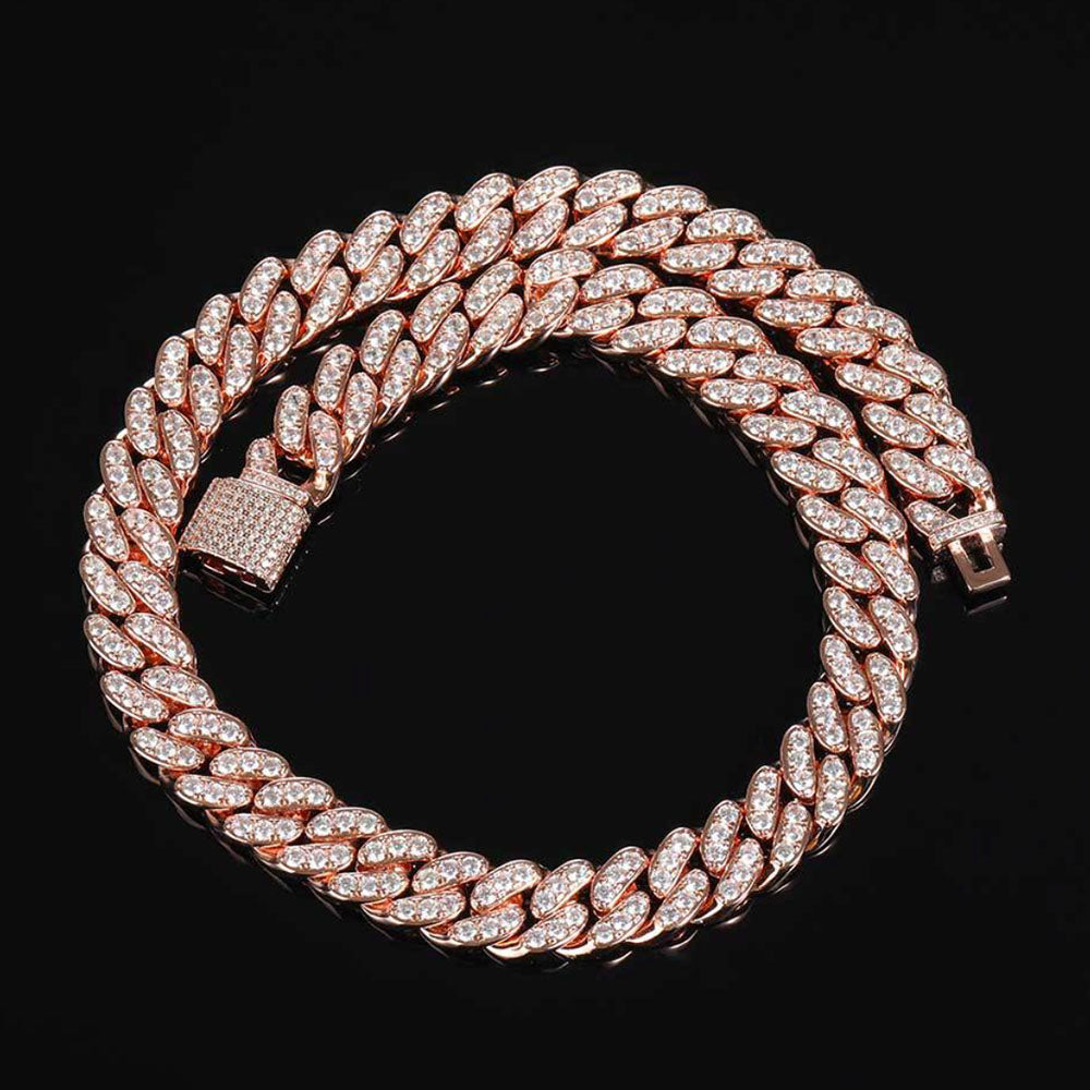 Men’s Full Iced Cuban Link Chain – CZ Pavé Hip Hop Style 12mm