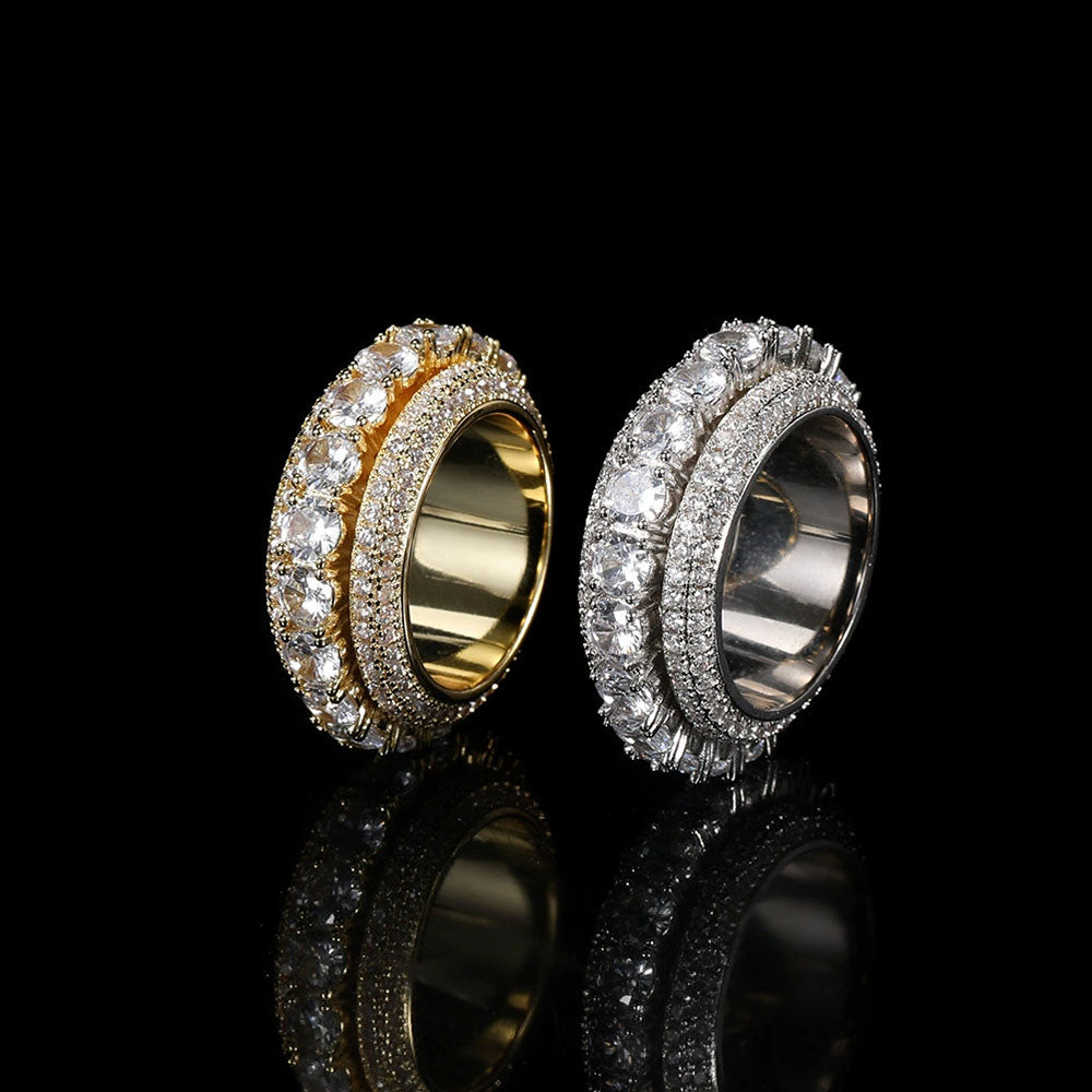 Men’s Full Iced Spinner Ring – Hip Hop Style