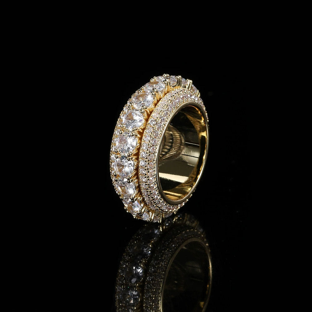 Men’s Full Iced Spinner Ring – Hip Hop Style